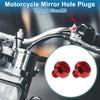 Motorcycle 2 x Mirror Hole Plugs Left M8x1.25 Motorcycle Mirror Screws Red