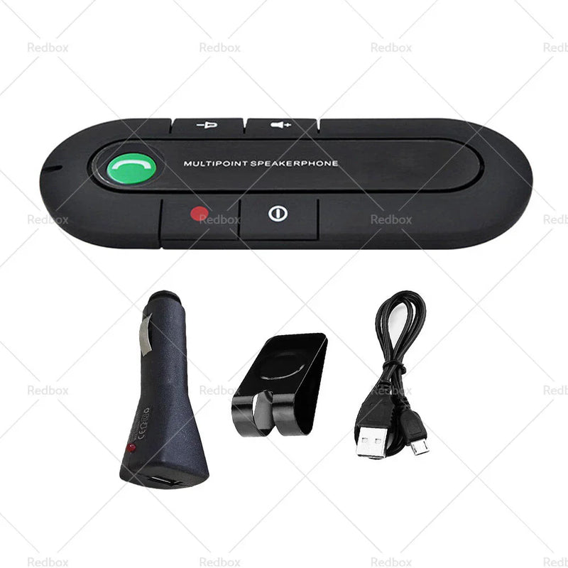 Car Charger Bluetooth Handsfree Speaker MP3 Player Sun Visor Clip