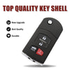 Mazda 3 5 6 RX-8 CX-7 CX-9 Smart Remote Flip Key Fob Shell Case 4 Buttons (2004-2020)