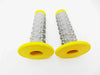 Suzuki RM125 Yellow Grey Diamond Handlebar Grip Set