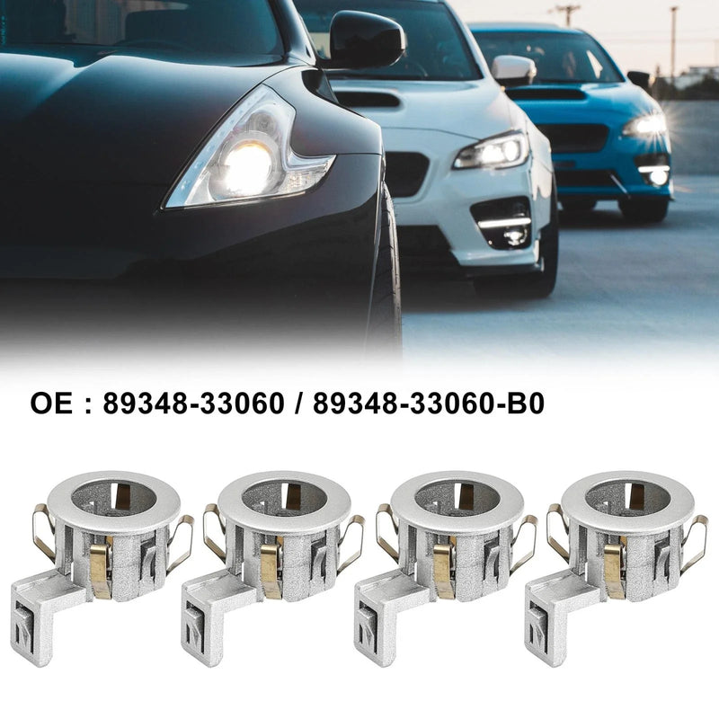 Toyota and Lexus 4x Bumper Parking Sensor Retainer Silver Tone