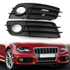 Audi A4 B8 S4 Black Front Bumper Fog Light Grille Covers (2008-2012)
