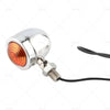 Motorcycle Universal Lamp 4 x Chrome Amber Bullet Turn Signal Indicators