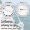 Marine Boat Deck Plate / 6in / Hatch, Non-Slip, White, Fan Groove