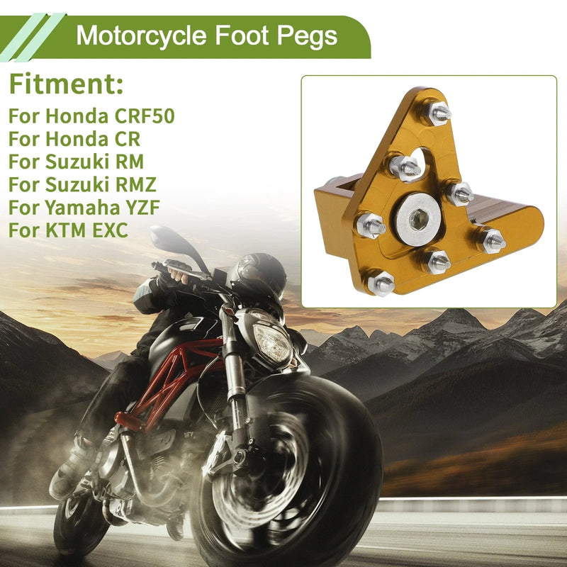 Honda CRF50 Gold Tone Motorcycle Foot Pegs 1 Pc
