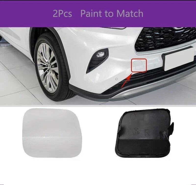 Toyota Highlander 2 x Pearl White Tow Eye Hook Cover Cap (2020–2023)
