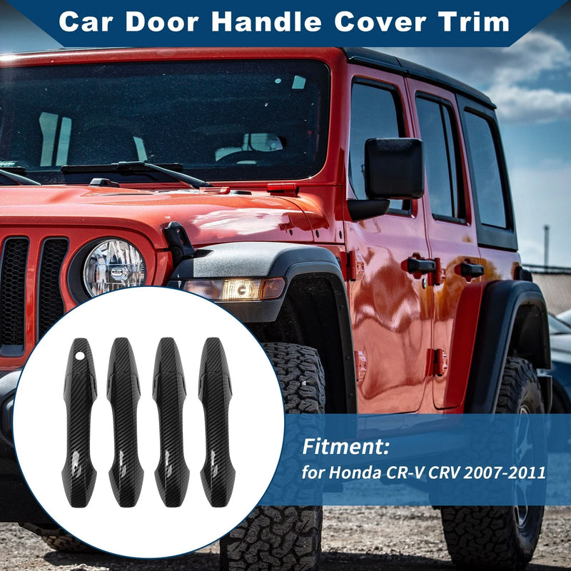 Honda CR-V 2007-2011 Carbon Fiber Black Door Handle Cover Trim