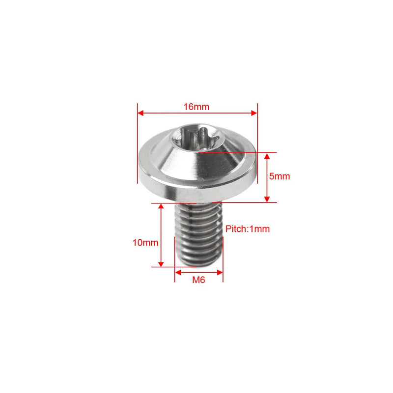 Bike Motorcycle 6 x Black Titanium M6x10mm Torx Head Bolts