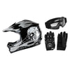 Youth Kids Dirt Bike ATV Helmet w/ Goggles & Gloves - White/Black/Red/Blue/Green