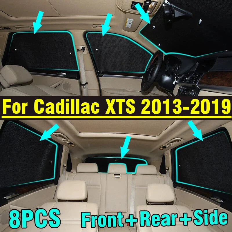 Cadillac XTS 8x Front Side Rear Window Privacy Sunshade (2013–2019)