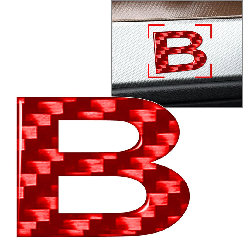 Car Badge Emblem Red Alphabet Letter B Decal Sticker