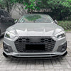 Audi A5 Sline S5 Gloss Black Front Bumper Spoiler Lip (2021-2024)