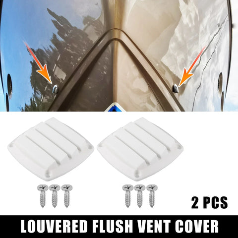 Boat Marine White 2 x Air Exhaust Ventilator Louvered Grille Cover Vent