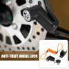 Universal Motorcycle Disc Brake Lock Black with Orange Rope Set