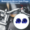 Motorcycle Mirror Hole Plugs Left Hand M8x1.25 Screws Blue
