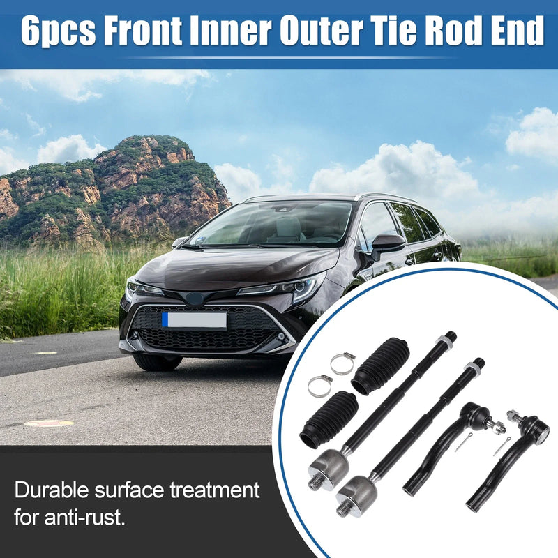 Toyota Corolla 6 x Front Inner Outer Tie Rod End Links Drag Link (03-08)