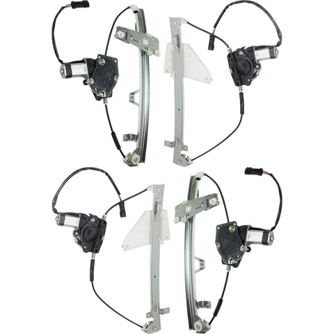 Front and Rear Window Regulator Set For 2001-2004 Jeep