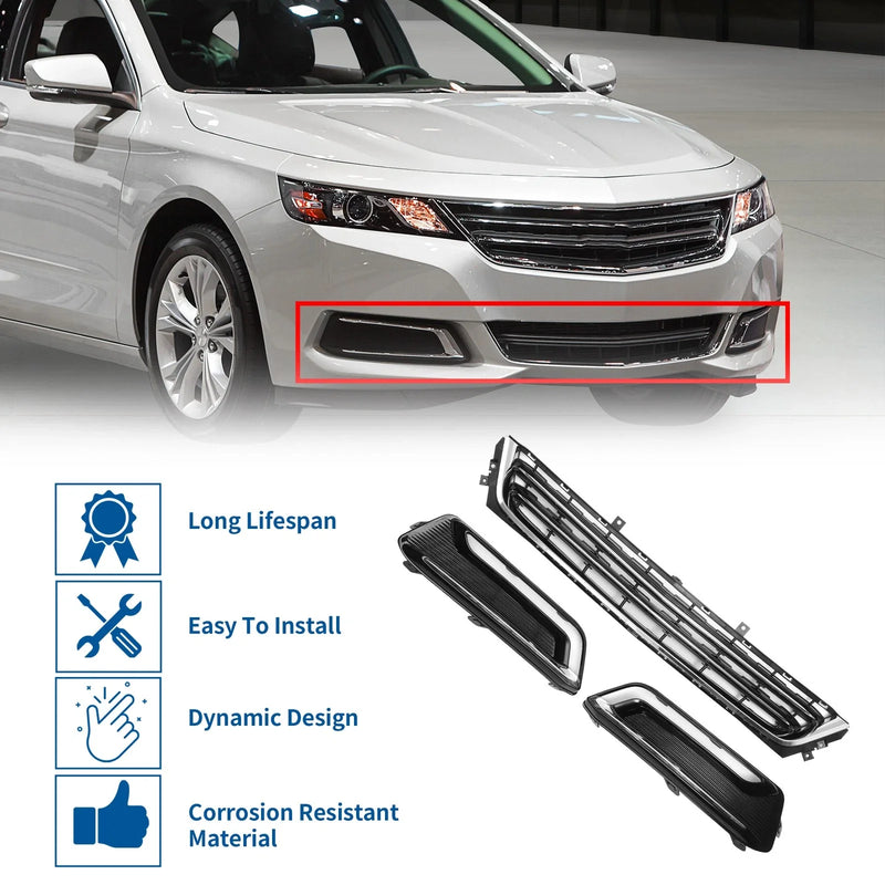 Chevrolet Impala Chrome Silver Tone 1 Set Front Lower Bumper Grille