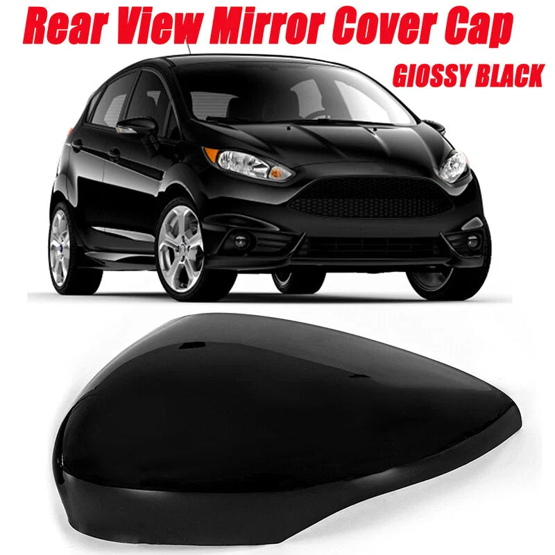 Ford Fiesta Gloss Black Left Side Rearview Mirror Cover Caps (2011-2017)