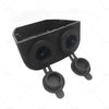 Boat Caravan RV - Black Surface Mount 12V-24V Dual Power Socket
