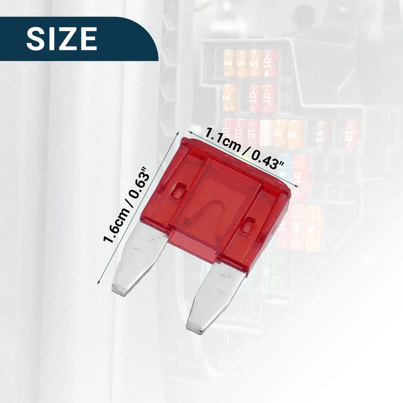 Car 10A Mini Blade Fuses 20 x Short Circuit Protection (Various Years)