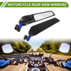 Motorcycle 1set M8/M10 Motorcycle Rear View Mirror Blue Aluminum Alloy