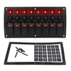 Car RV Marine Boat 8 Gang Red LED Toggle Rocker Switch Panel