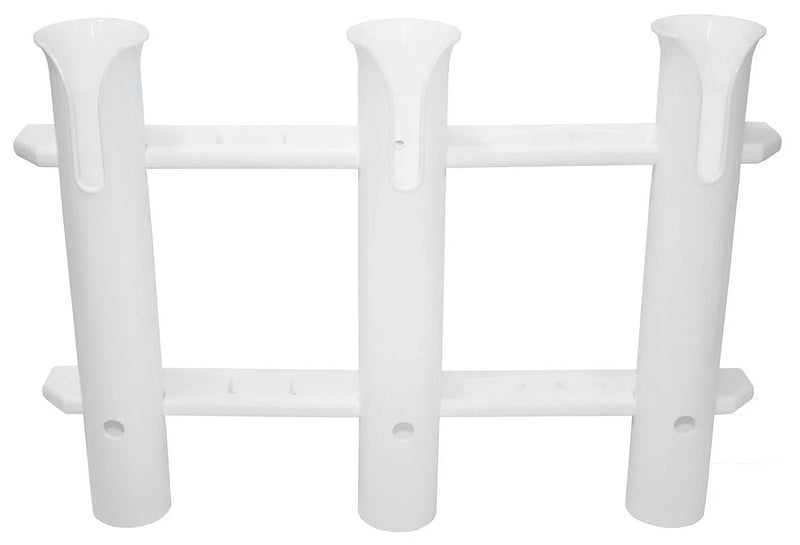 Boat Fishing Marine Storage White Plastic 3 Rod Holder Vertical Rack