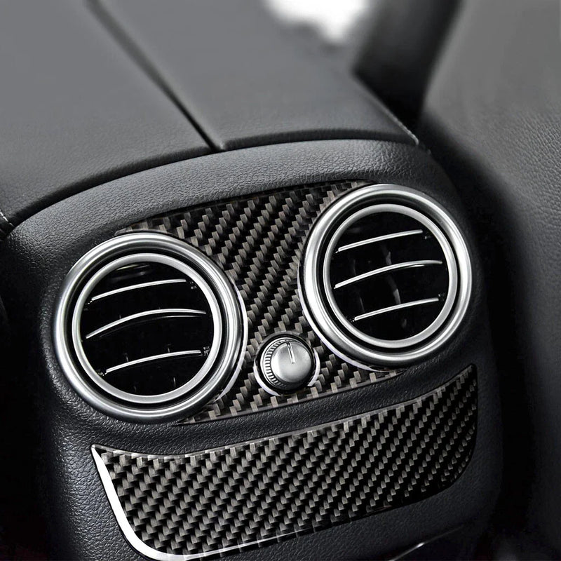 Benz C-Class W205 2015-2018 Carbon Fiber Rear Air Outlet Vent Cover Trim Fit