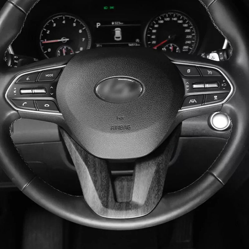 Hyundai Palisade Santa Fe Lower Chin Cover Trim Wood Grain Steering Wheel