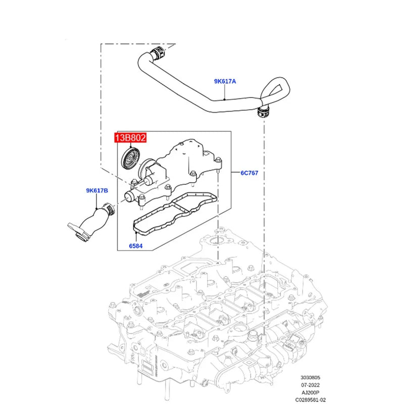 Land Rover Range Rover Sport, Jaguar XE XF Engine Valve Cover Repair Kit (2005-2023)