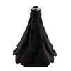 Car Universal Black & Red Gear Shift Knob Boot Gaiter Cover