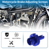 Motorcycle Brake Lever Barrel Adjusters Screws M8 Blue 2 Pcs