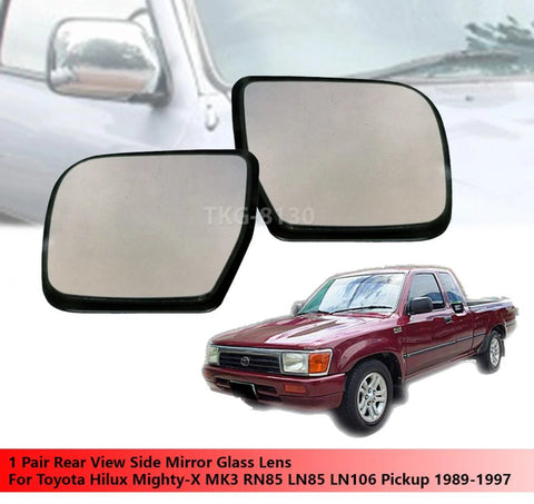 Toyota Hilux MK3 2 x Rear View Mirror Glass Lenses (1989-1997)