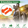 Motorcycle 7/8" 22mm Hand Grips Rubber Orange Checkered Pattern