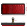 Motorcycle Bike Warning Reflector 6 Pair M6x1.0 Red Rectangle