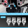 4 pcs Universal Motorcycle M6 License Plate Screws Cover 3.45 cm White