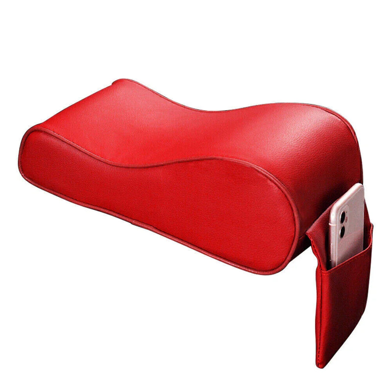 Car SUV Red PU Memory Foam Console Armrest Cushion Pad