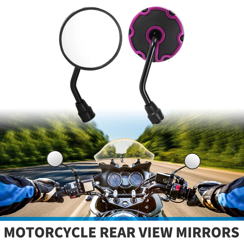Motorcycle M10 2 x Rear View Mirrors Round Handlebar