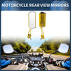 Motorcycle Mirror 1 Set Rear View Mirror Handlebar Gold Tone Metal