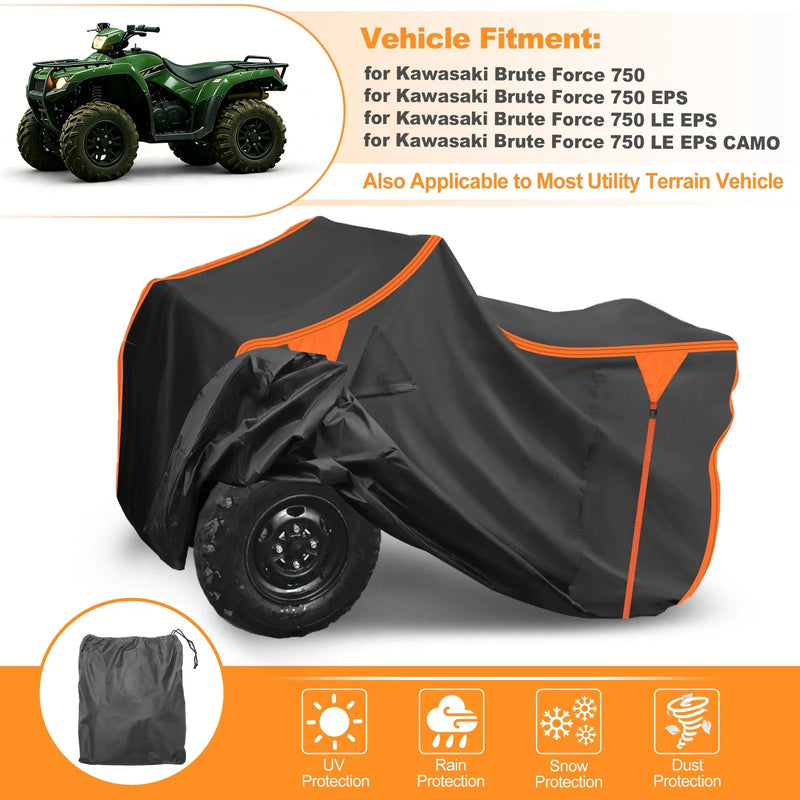 Kawasaki Brute Force 750 Waterproof ATV Cover 4 Wheelers Quad Cover