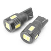 Car - White Black Shell T10 5630 6 SMD LED Wedge Light Bulbs