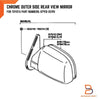 Toyota Hilux Ute LN106 LN85 RN105 Surf RH Chrome Door Wing Mirror (1988-1997)