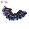 Motorcycle 10 x Colorful M6 Titanium Tone Hexagon Bolts Fasteners