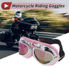 1 Pc Motorcycle Riding Goggles Colorful Lens Pink Silver Tone Frame PC PU