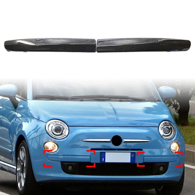 FIAT 500 Carbon Fiber Front Bumper Corner Panel Trim Cover (2007-2015)