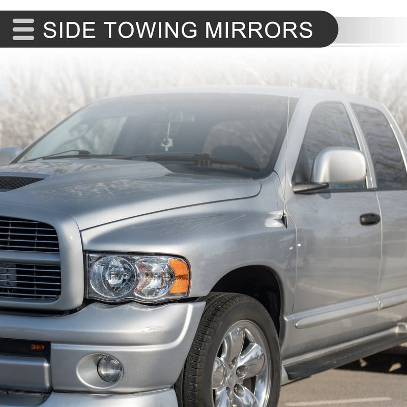 Dodge Ram 1500 with Turn Signal Light Silver Tone 1 pair Tow Mirrors