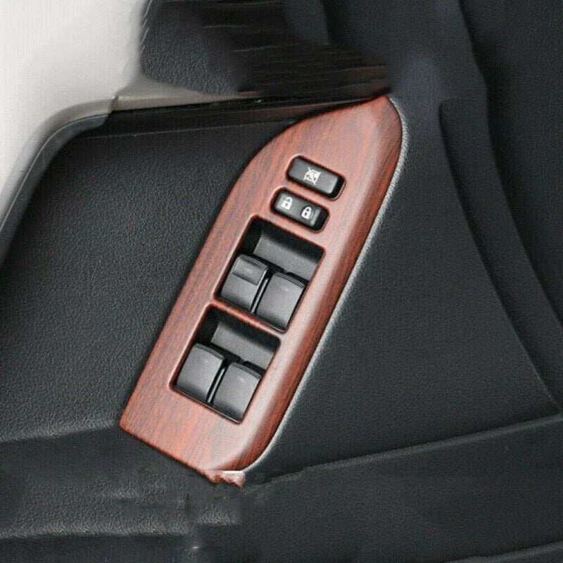 Toyota Prado FJ150 12x Wood Grain Window Switch Panel Cover (2010–2021)
