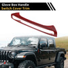 Jeep Wrangler JK 2007-2018 Red Carbon Fiber Glove Box Handle Switch Cover Trim