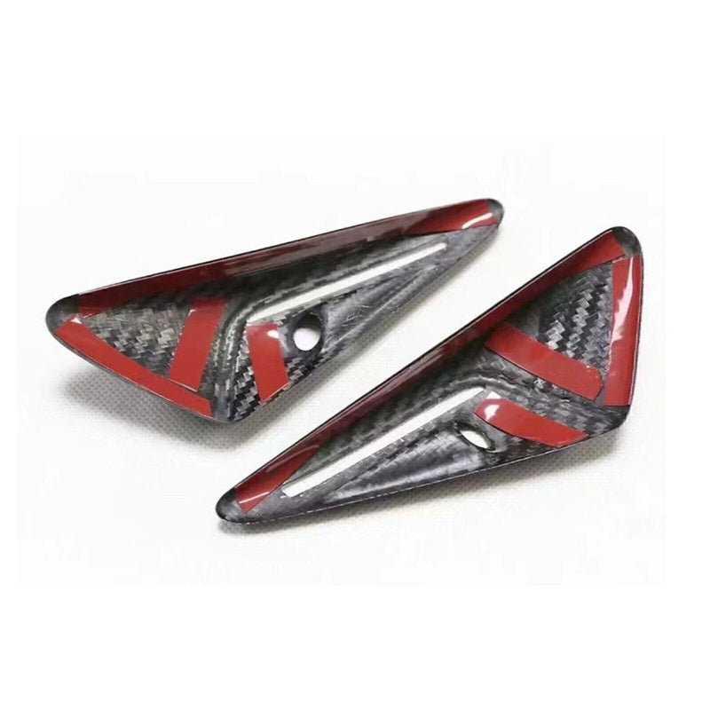 Tesla Model 3 / Y 2 x Gloss Carbon Fiber Front Side Fender Covers (2020-2022)